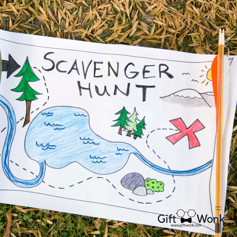 A map of a scavenger hunt