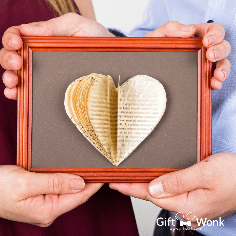 A frame with a cut out heart